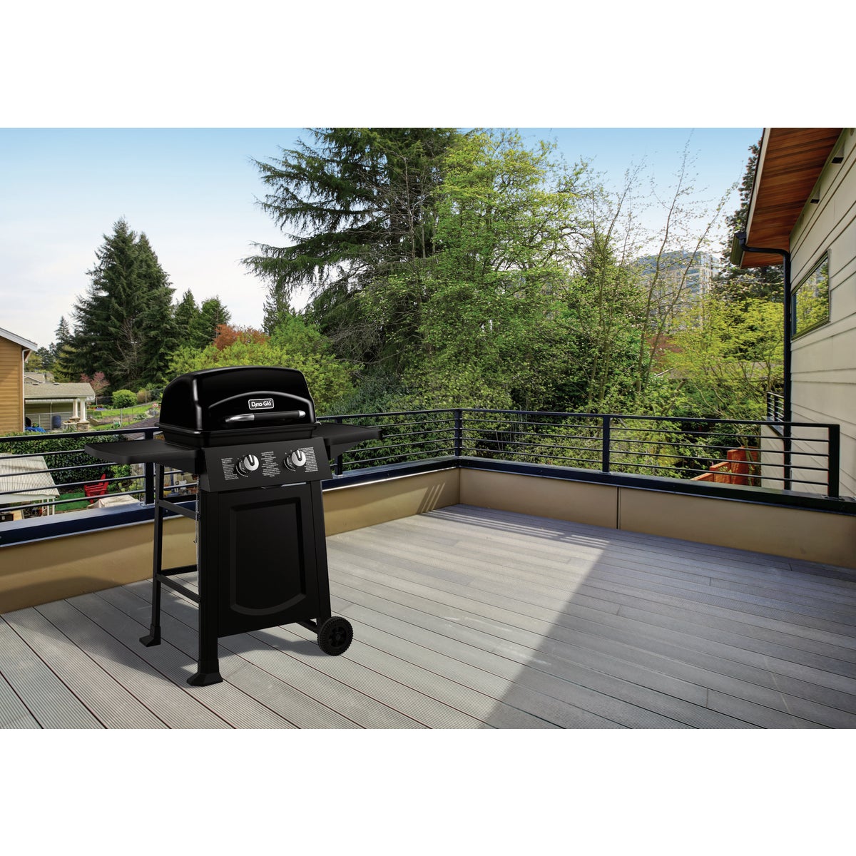 Dyna-Glo 2-Burner Black 20,000 BTU Open Cart LP Gas Grill