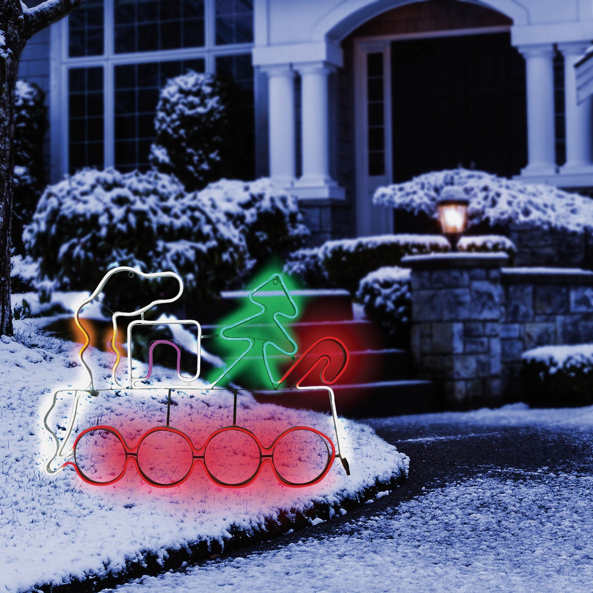 Alpine 36 In. LED Multi-Color Christmas Train Lighted Decoration