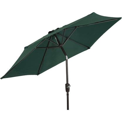 Outdoor Expressions 7.5 Ft. Aluminum Tilt/Crank Green Patio Umbrella