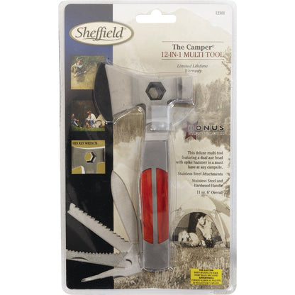 Sheffield Camper 12-In-1 Stainless Steel & Wood Multi-Tool