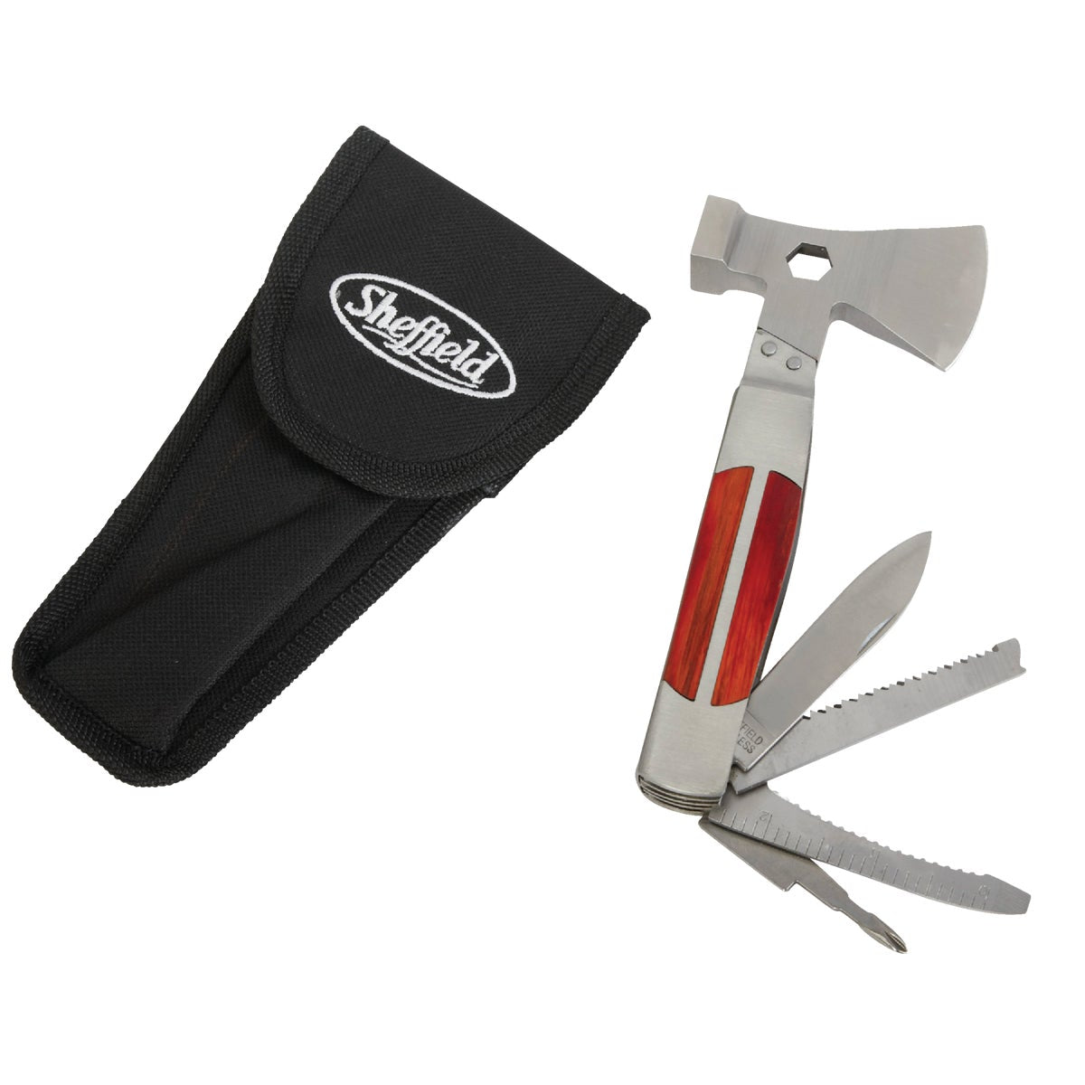 Sheffield Camper 12-In-1 Stainless Steel & Wood Multi-Tool