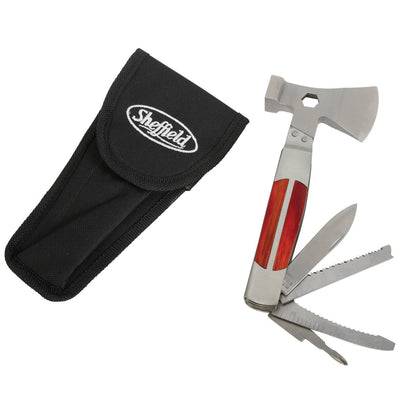 Sheffield Camper 12-In-1 Stainless Steel & Wood Multi-Tool