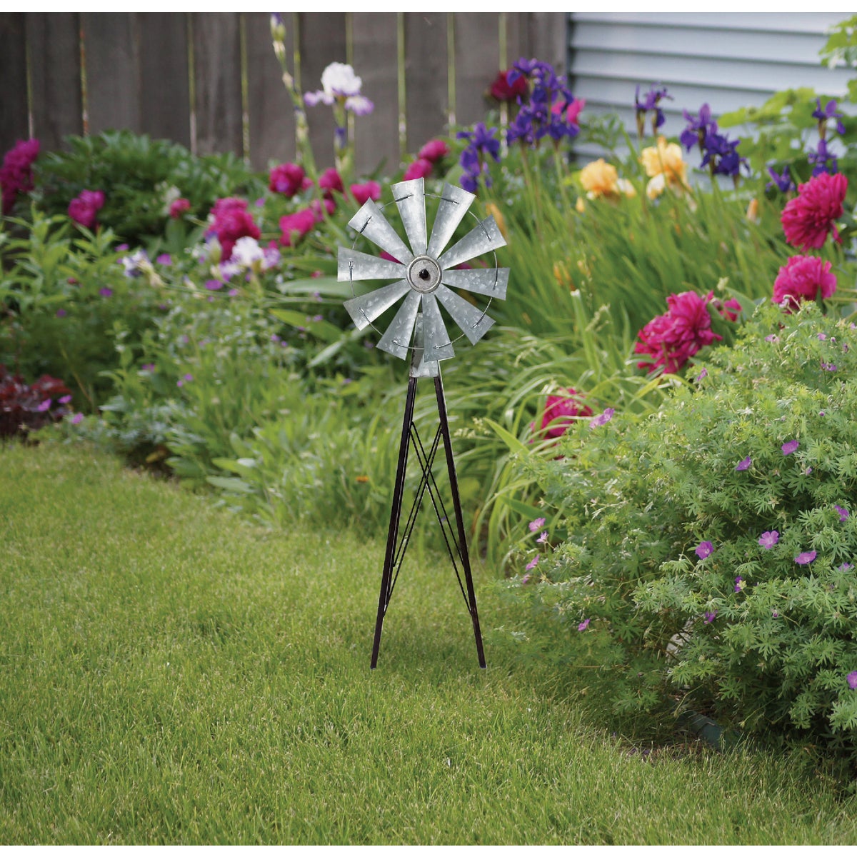 Alpine 24 In. H. Rustic Bronze & Silver Iron Mini Windmill