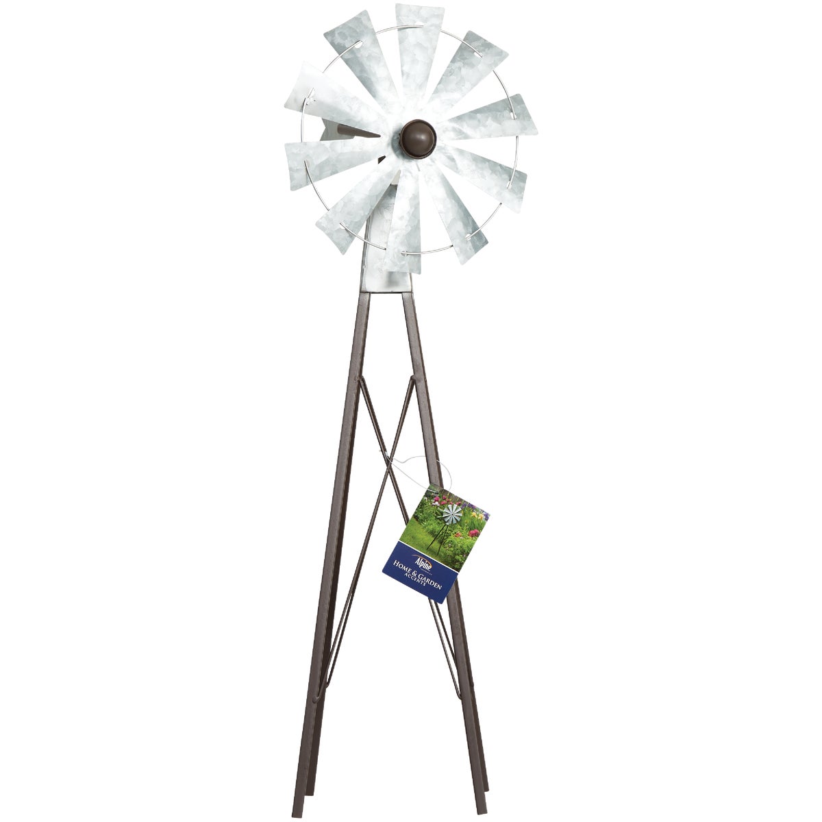 Alpine 24 In. H. Rustic Bronze & Silver Iron Mini Windmill