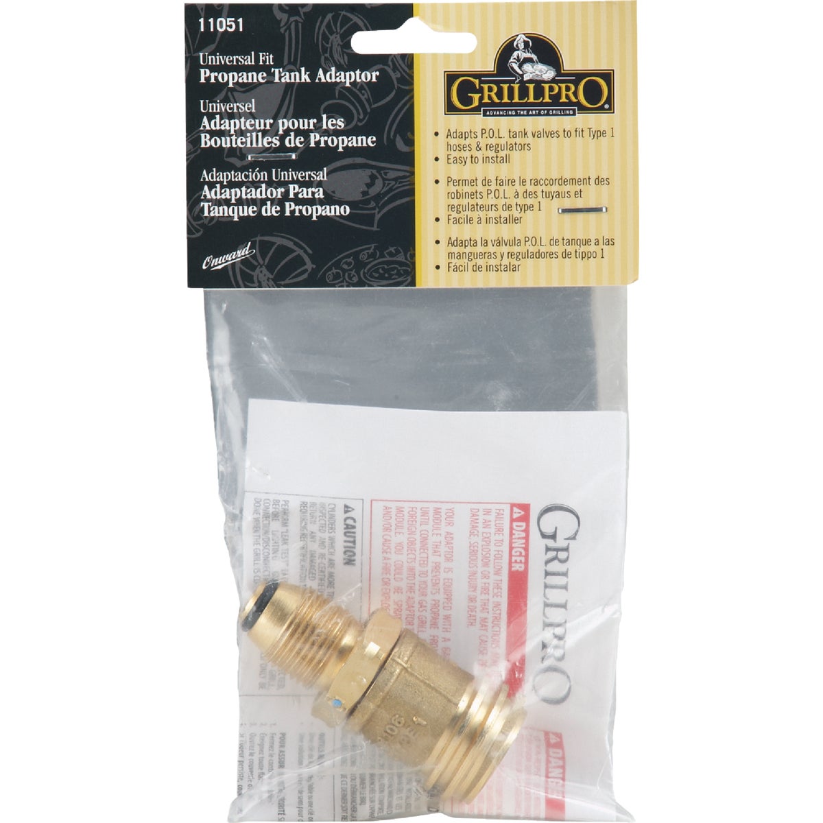 GrillPro Brass Propane Tank Adapter