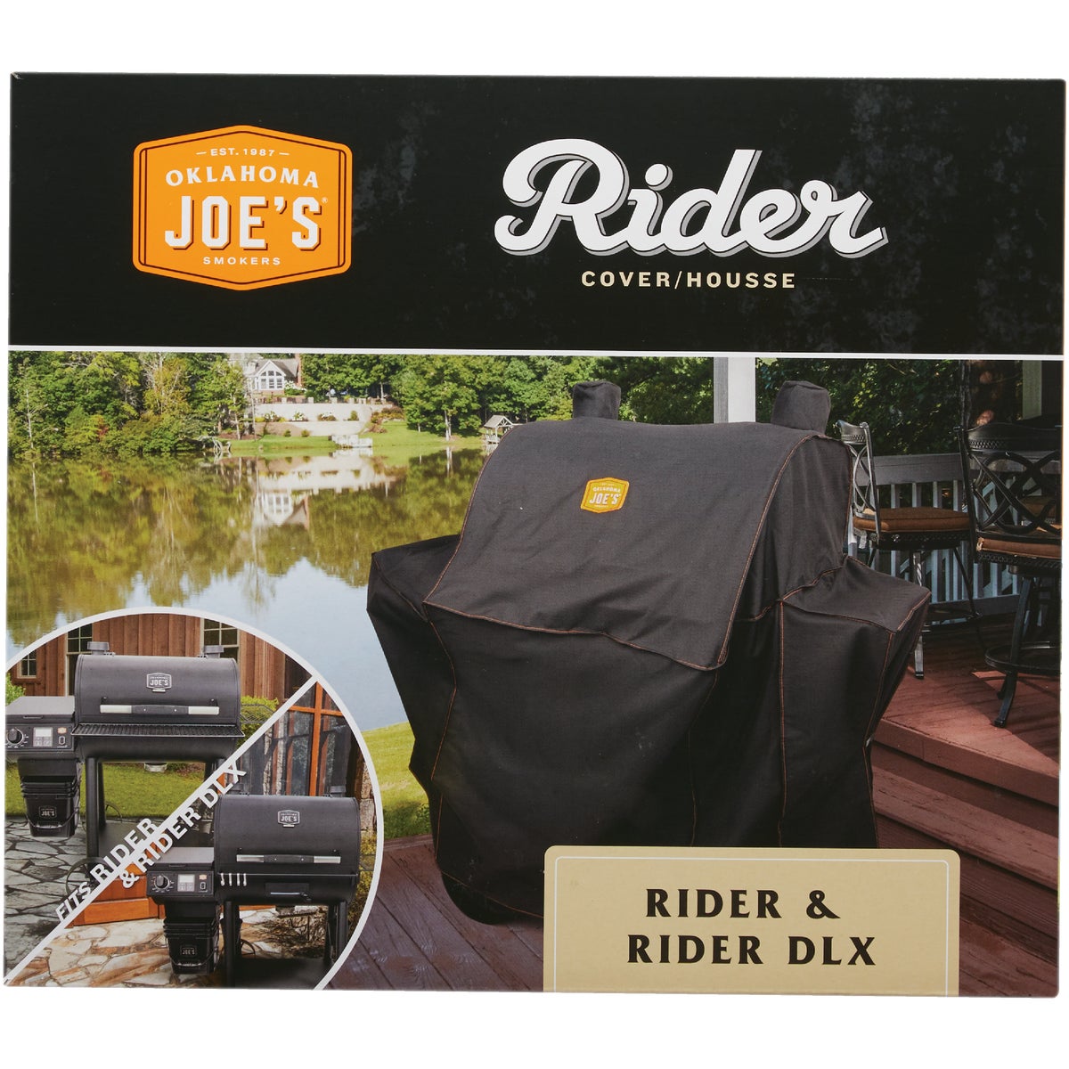 Oklahoma Joe's Rider & Rider DLX 55 In. Black Polyester Pellet Grill Cover