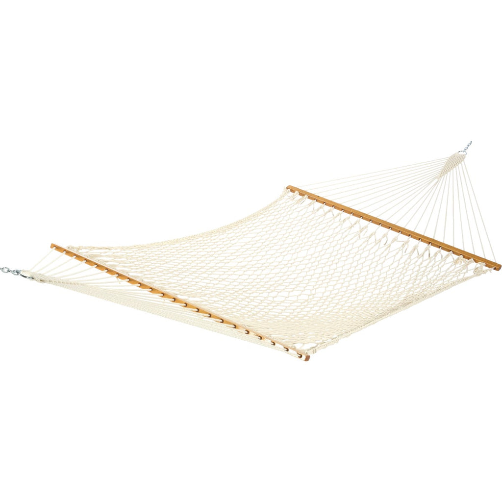 Castaway Deluxe Woven Cotton White Rope Hammock