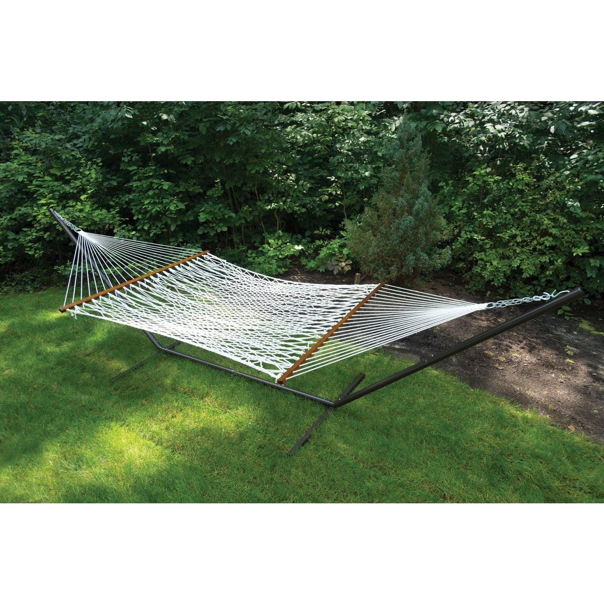 Castaway Deluxe Woven Cotton White Rope Hammock