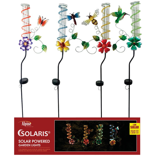 Alpine Metal & Glass 43 In. H. Solar Rain Gauge Stake Light