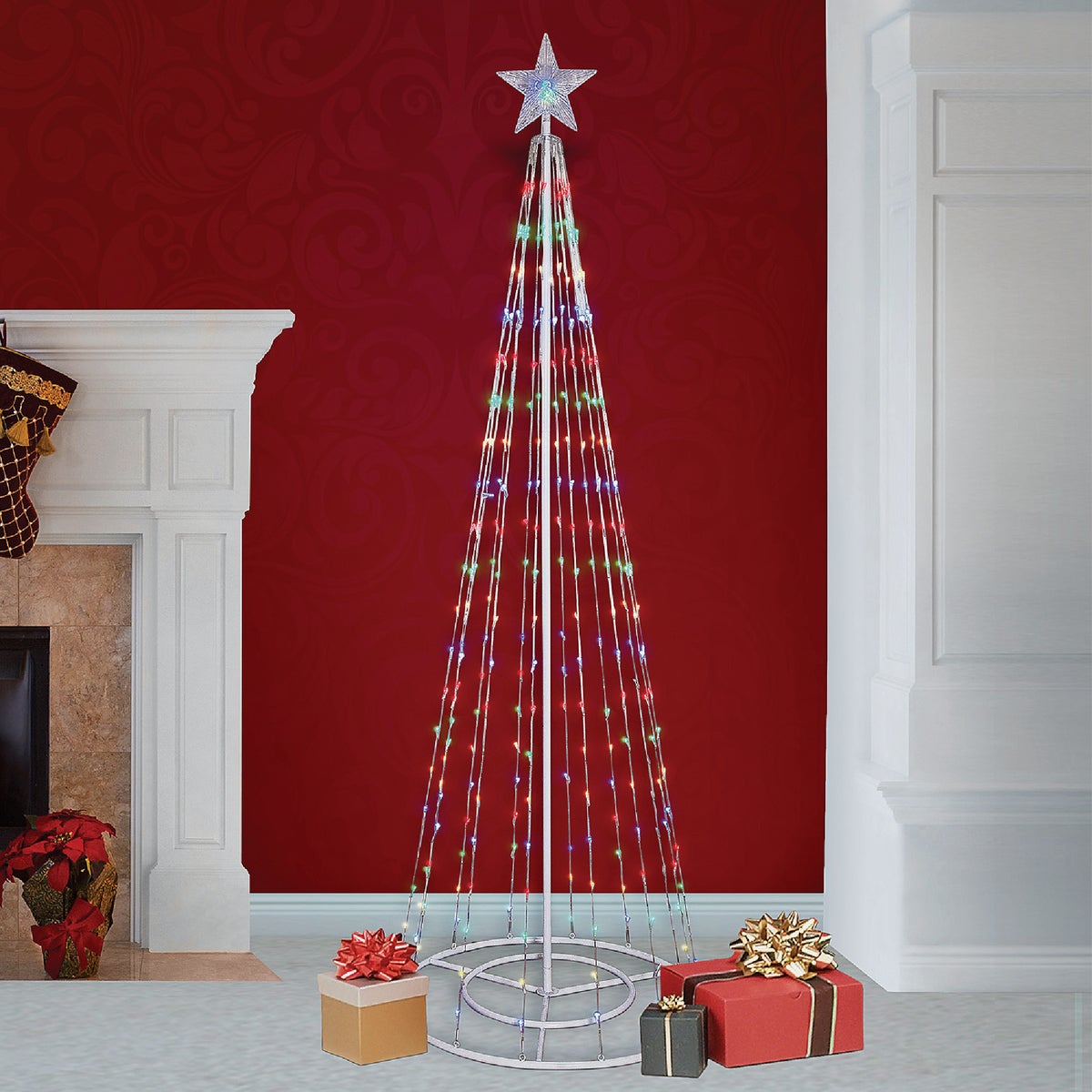 Alpine 47 In. LED 8-Function Multi-Color Christmas Tree Tower