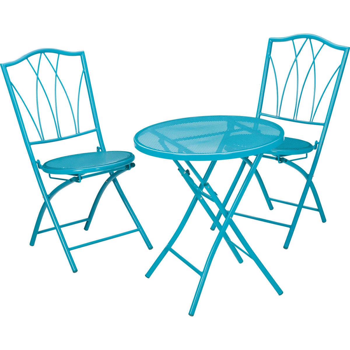 Outdoor Expressions Cruiser 3-Piece Folding Turquoise Bistro Set