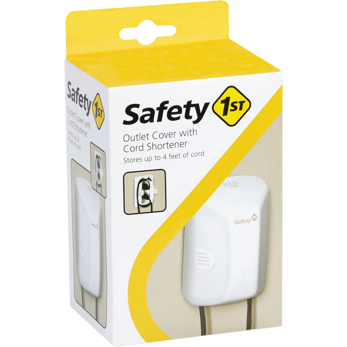 Safety 1st White Plastic Outlet Cover w/Cord Shortener