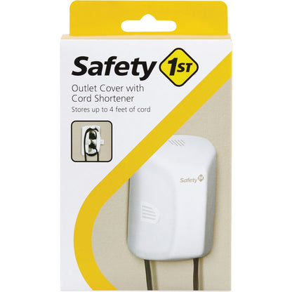 Safety 1st White Plastic Outlet Cover w/Cord Shortener