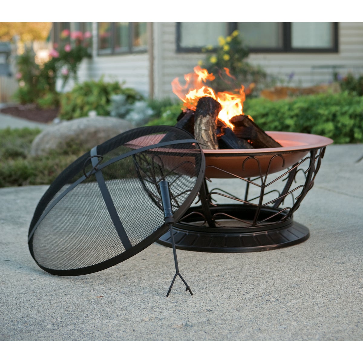 Outdoor Expressions 30 In. Coppertone Round Steel Fire Pit