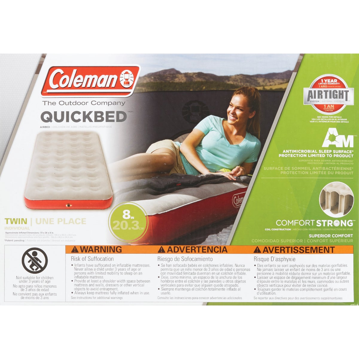 Coleman Single High Quick Air Mattress, Twin