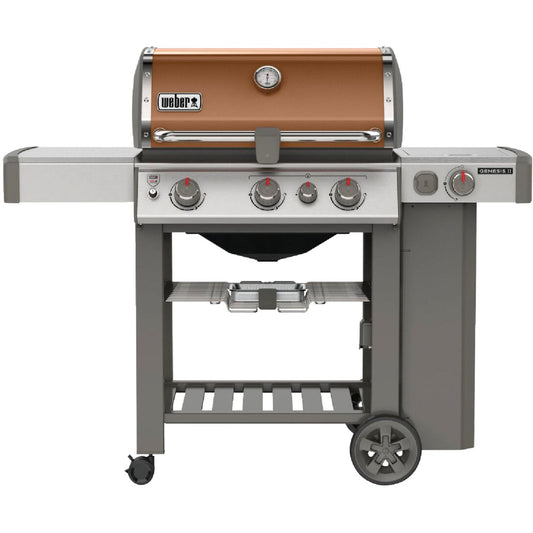 Weber Genesis II SE-330 3-Burner Copper 39,000 BTU LP Gas Grill with 12,000 BTU Side -Burner