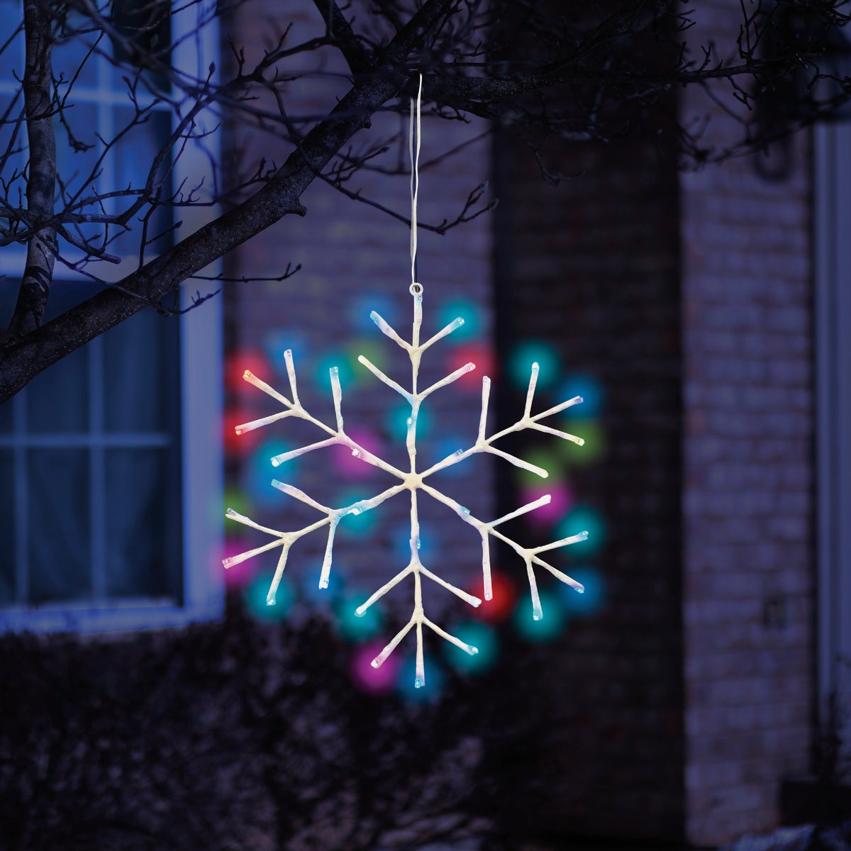 Alpine 16 In. LED Multi-Color Snowflake Hanging Lighted Decoration