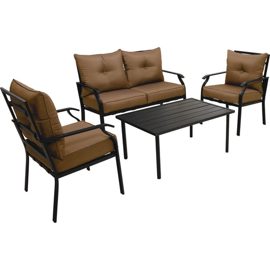 Outdoor Expressions Azure Brown Chat Set (4-Piece)