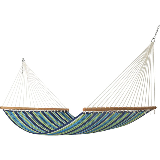 Castaway Duracord Blue & Green Striped Quilted Hammock