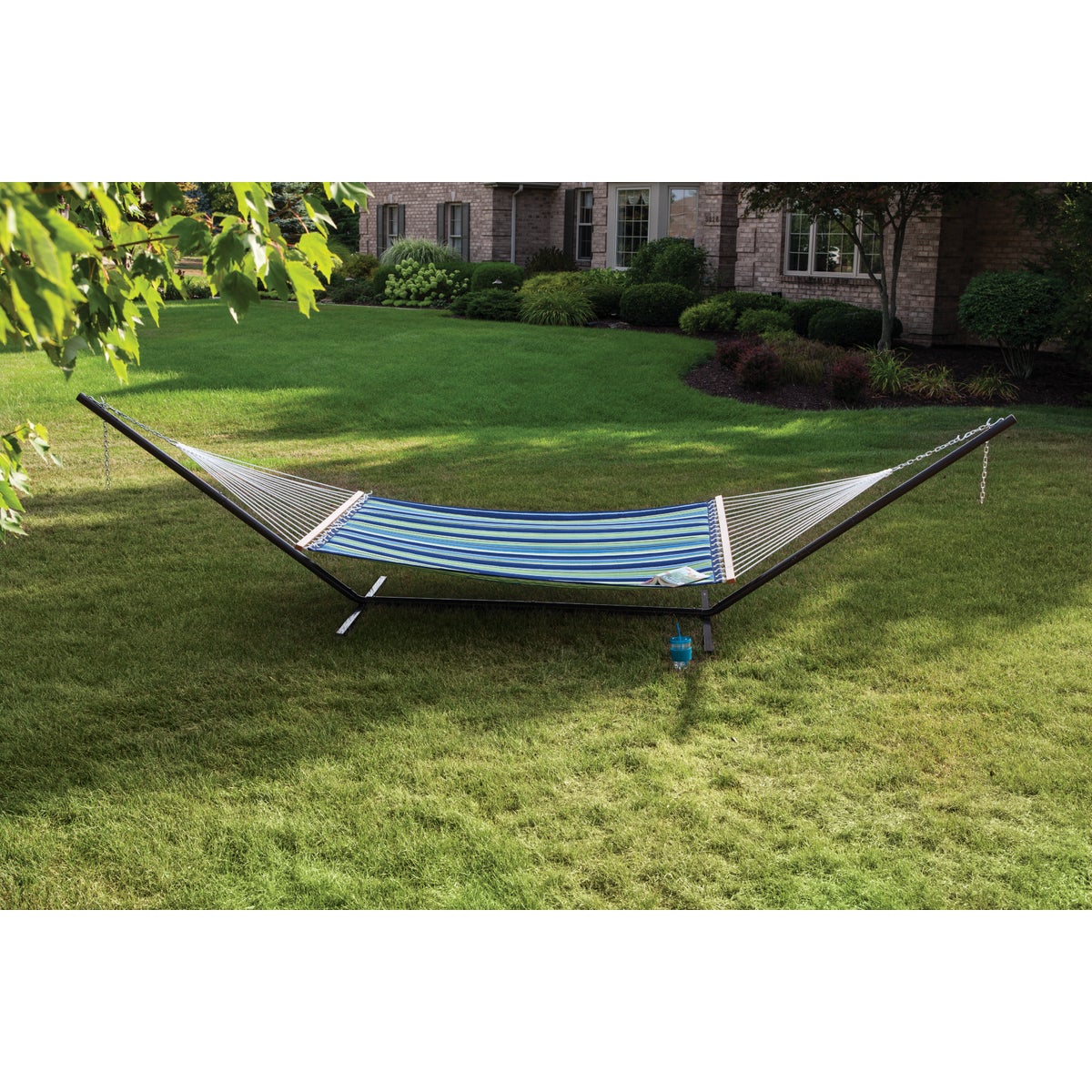 Castaway Duracord Blue & Green Striped Quilted Hammock