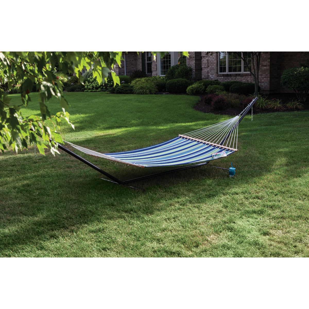 Castaway Duracord Blue & Green Striped Quilted Hammock