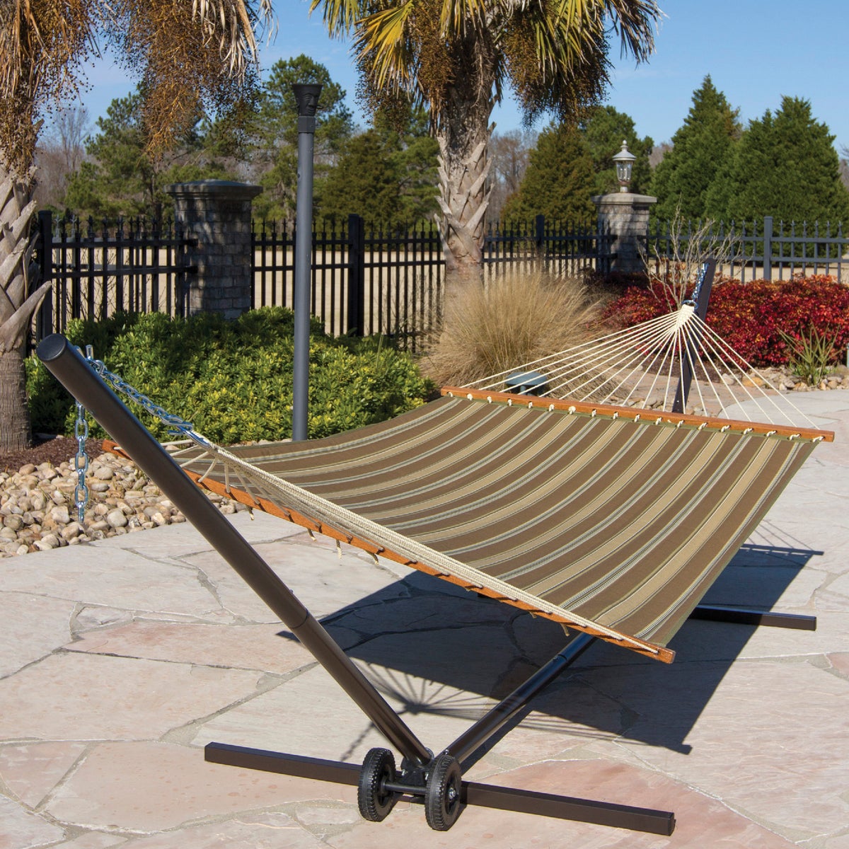 Castaway Duracord Tan Striped Quilted Hammock