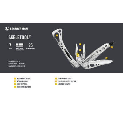 Leatherman Skeletool 7-In-1 Stainless Steel Multi-Tool