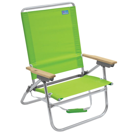 Rio Brands Beach 4-Position Assorted Colors Aluminum Folding Beach Chair