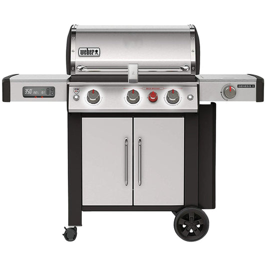 Weber Genesis II Smart Grill SX-335 3-Burner Stainless Steel 39,000 BTU LP Gas Grill w/Side Burner & Sear Burner