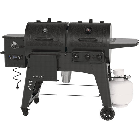 Pit Boss Navigator Black 1200 Sq. In. Gas/Wood Pellet Combo Grill