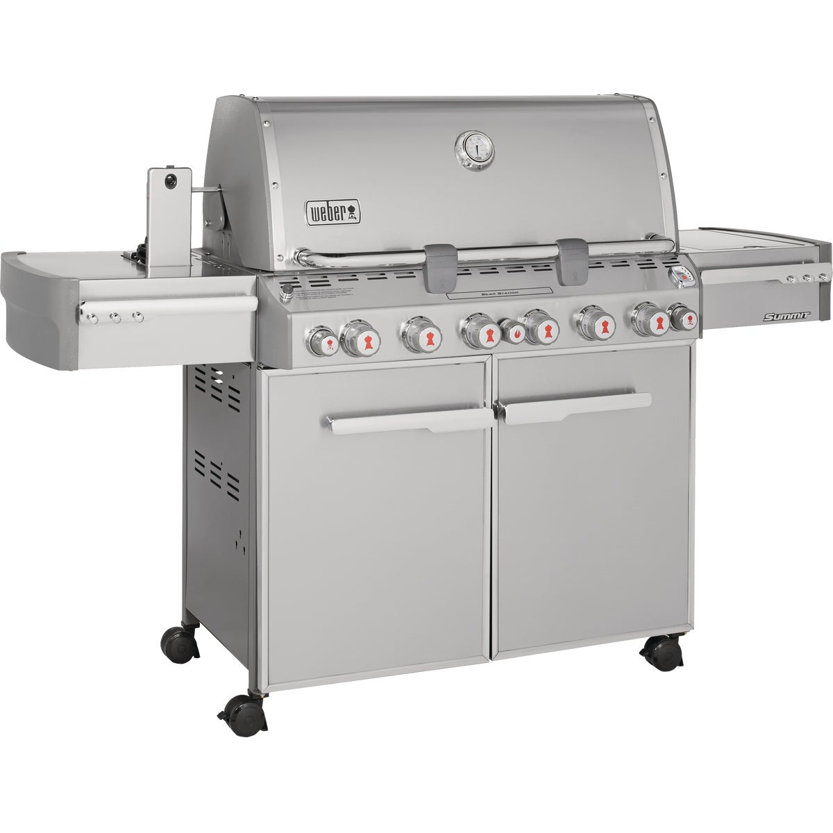 Weber Summit S-670 6-Burner Stainless Steel 60,000-BTU LP Gas Grill with 12,000-BTU Side -Burner