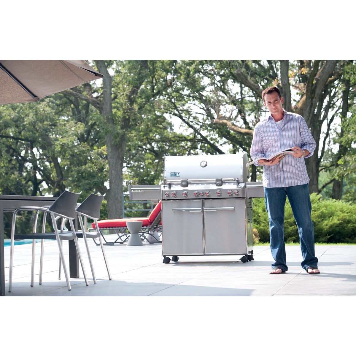 Weber Summit S-670 6-Burner Stainless Steel 60,000-BTU LP Gas Grill with 12,000-BTU Side -Burner