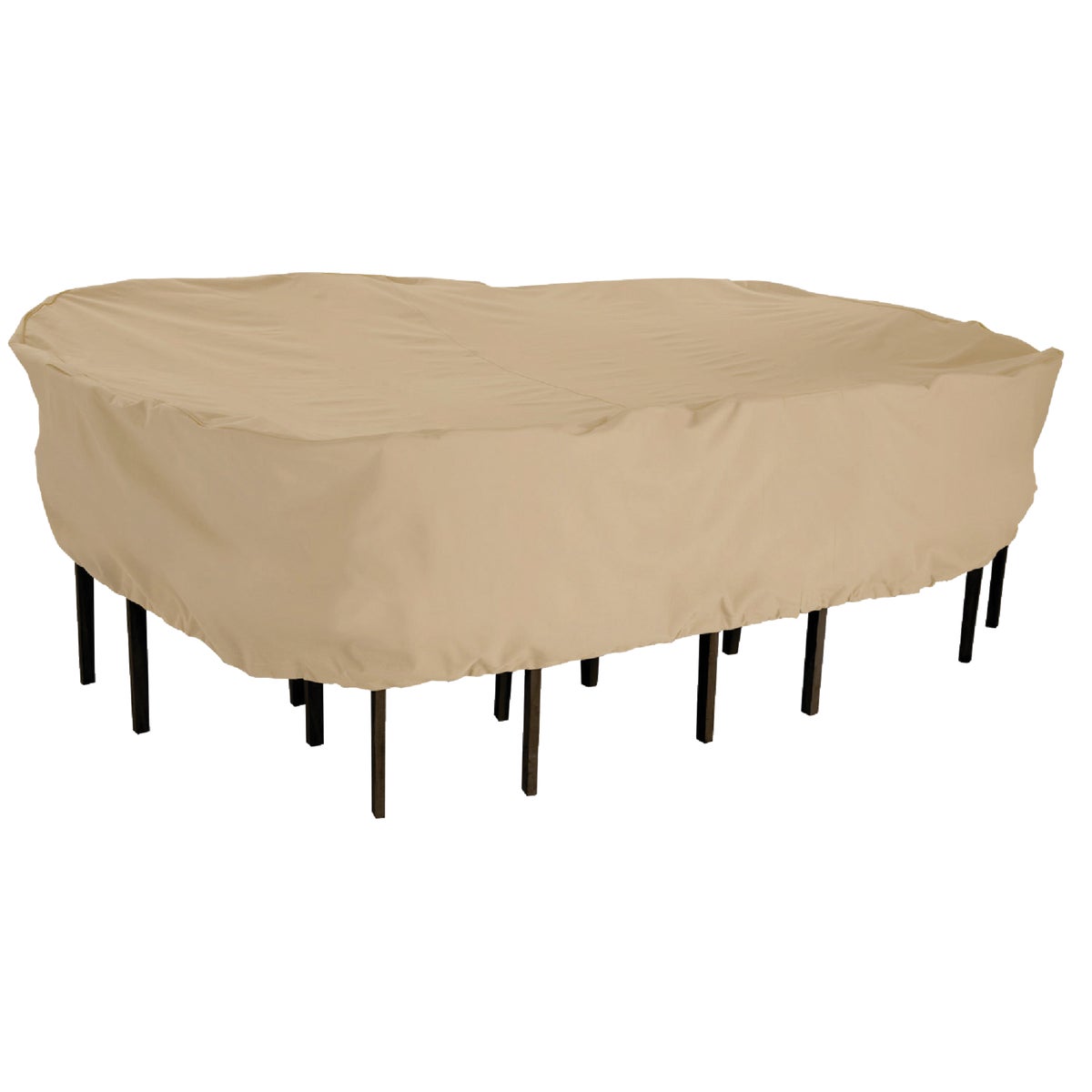 Classic Accessories 57 In. W. x 23 In. H. x 89 In. L. Tan Poly/PVC Table Cover