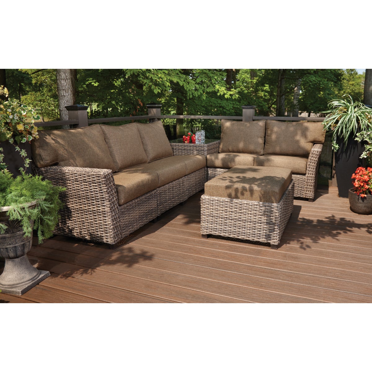 Pacific Casual Sedona 7-Piece Patio Sectional Set with Cushions