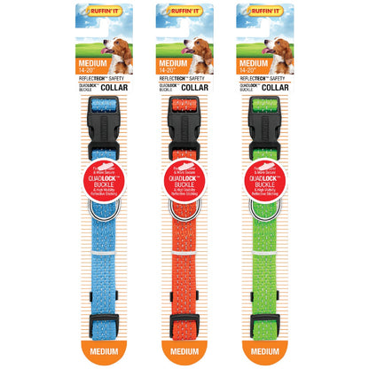 Westminster Pet Ruffin' it ReflecTech 14 In. to 20 In. Nylon High-Visibility Dog Collar