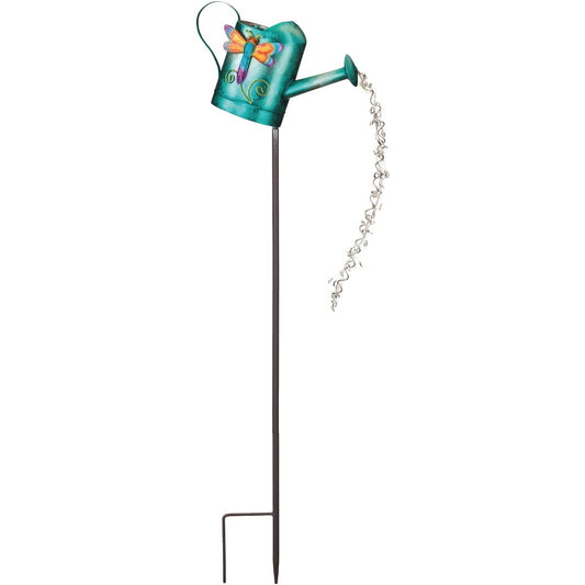 Regal Art & Gift 35 In. Blue Dragonfly Watering Can LED Solar Stake Light