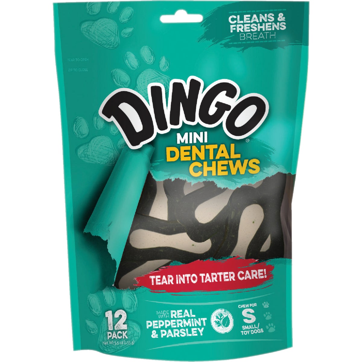 Dingo Denta-Treats Mini Mint Flavor Dental Dog Treat (15-Pack)