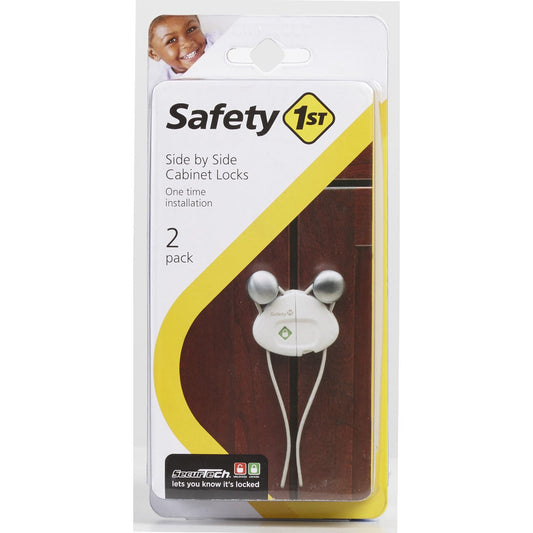 Safety 1st Plastic Side by Side White Cabinet Lock (2-Pack)