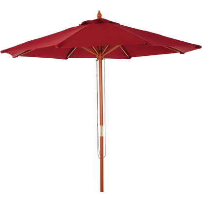 Outdoor Expressions 7.5 Ft. Pulley Burgundy Market Patio Umbrella with Brass Plated Hardware