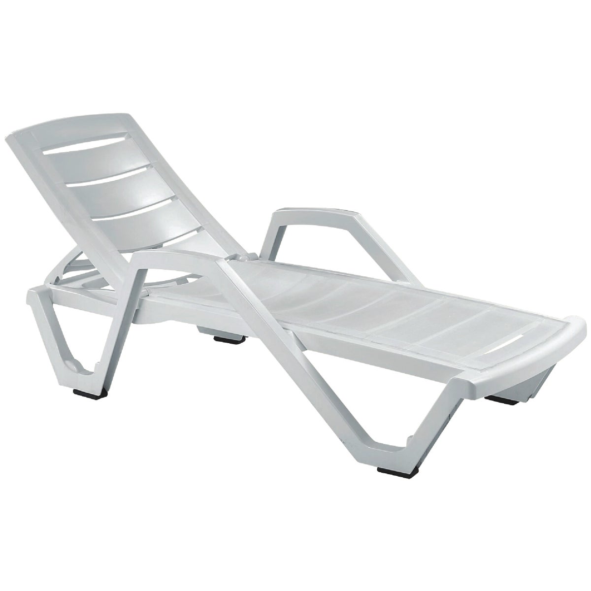 Gracious Living Baja White Resin Resort Style Lounger