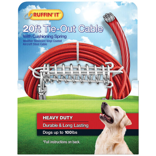 Westminster Pet Ruffin' it Heavy-Duty Large Dog Tie-Out Cable, 20 Ft.