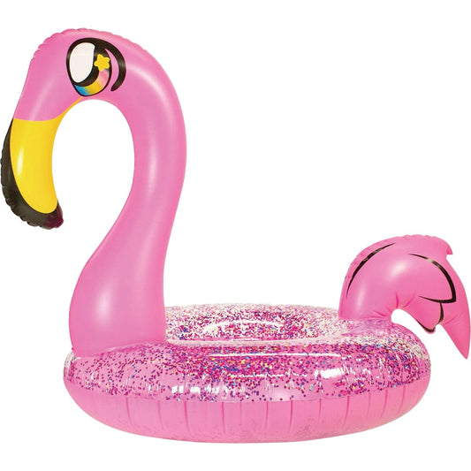 PoolCandy Glitter Flamingo Ride-On Tube Pool Float