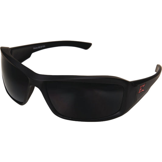 Edge Eyewear Brazeau Torque Red E Matte Black Frame Safety Glasses with Polarized Vapor Shield Smoke Lenses