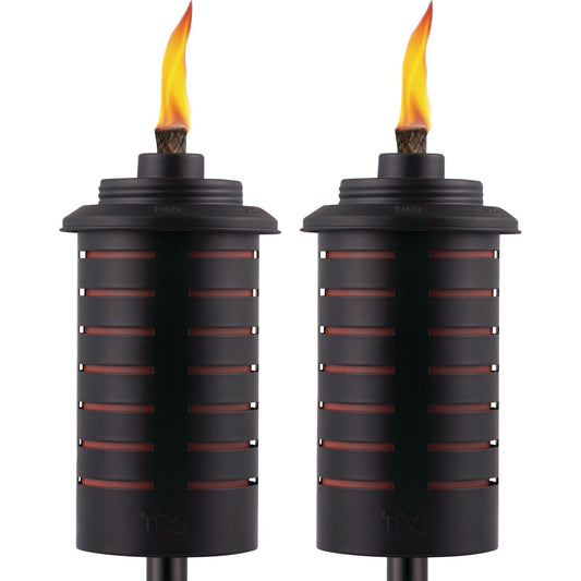 Tiki 65 In. Black & Orange Metal Patio Torch (2-Pack)