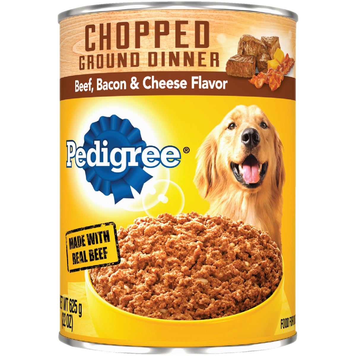 Pedigree Meaty Ground Dinner with Chunky Beef, Bacon and Cheese Wet Dog Food, 22 Oz.