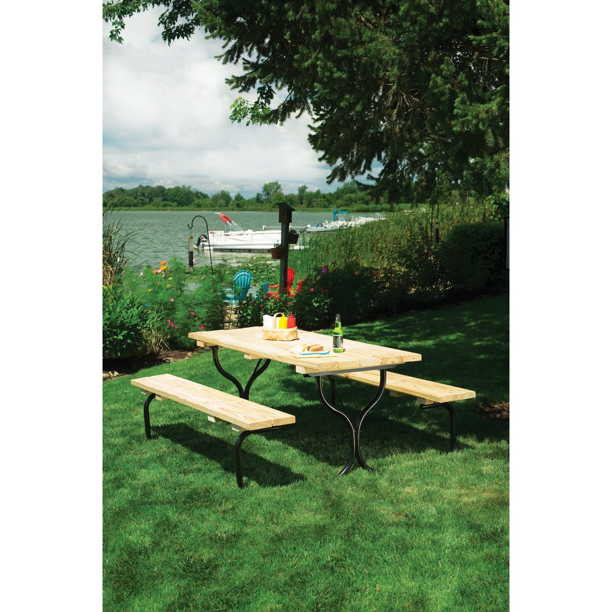 Jack Post Black Steel Picnic Table Frame Kit