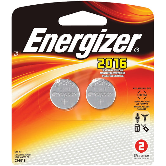 Energizer 2016 Lithium Coin Cell Battery (2-Pack)