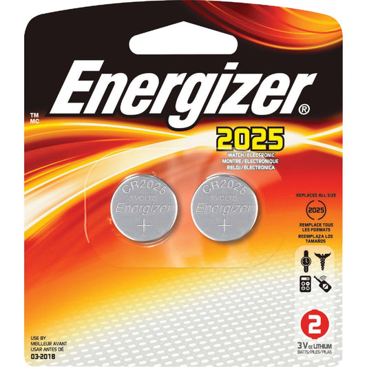 Energizer 2025 Lithium Coin Cell Battery (2-Pack)