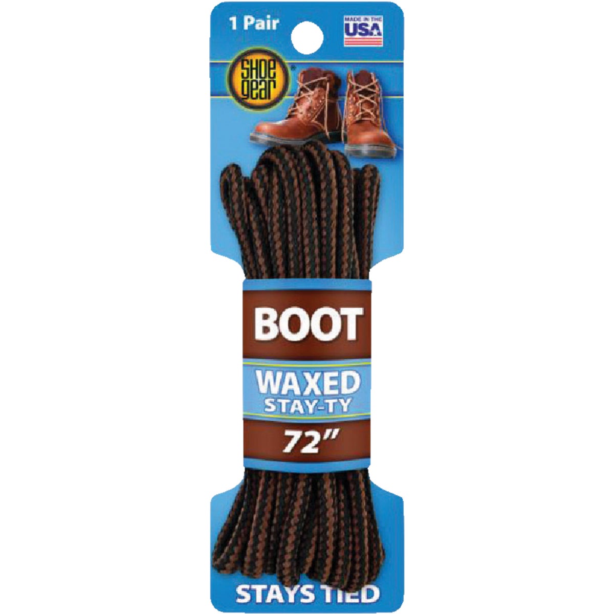 Shoe Gear Waxed 72 In. Round Boot Laces