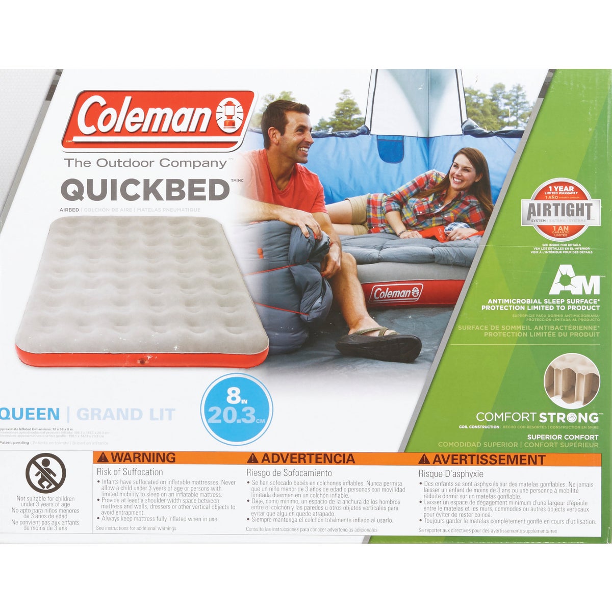 Coleman Single High Quick Air Mattress, Queen